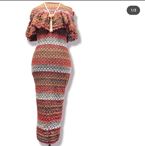 Handmade dress size 16 (fits 14-20). see through. beautiful. - Picture 7 of 7